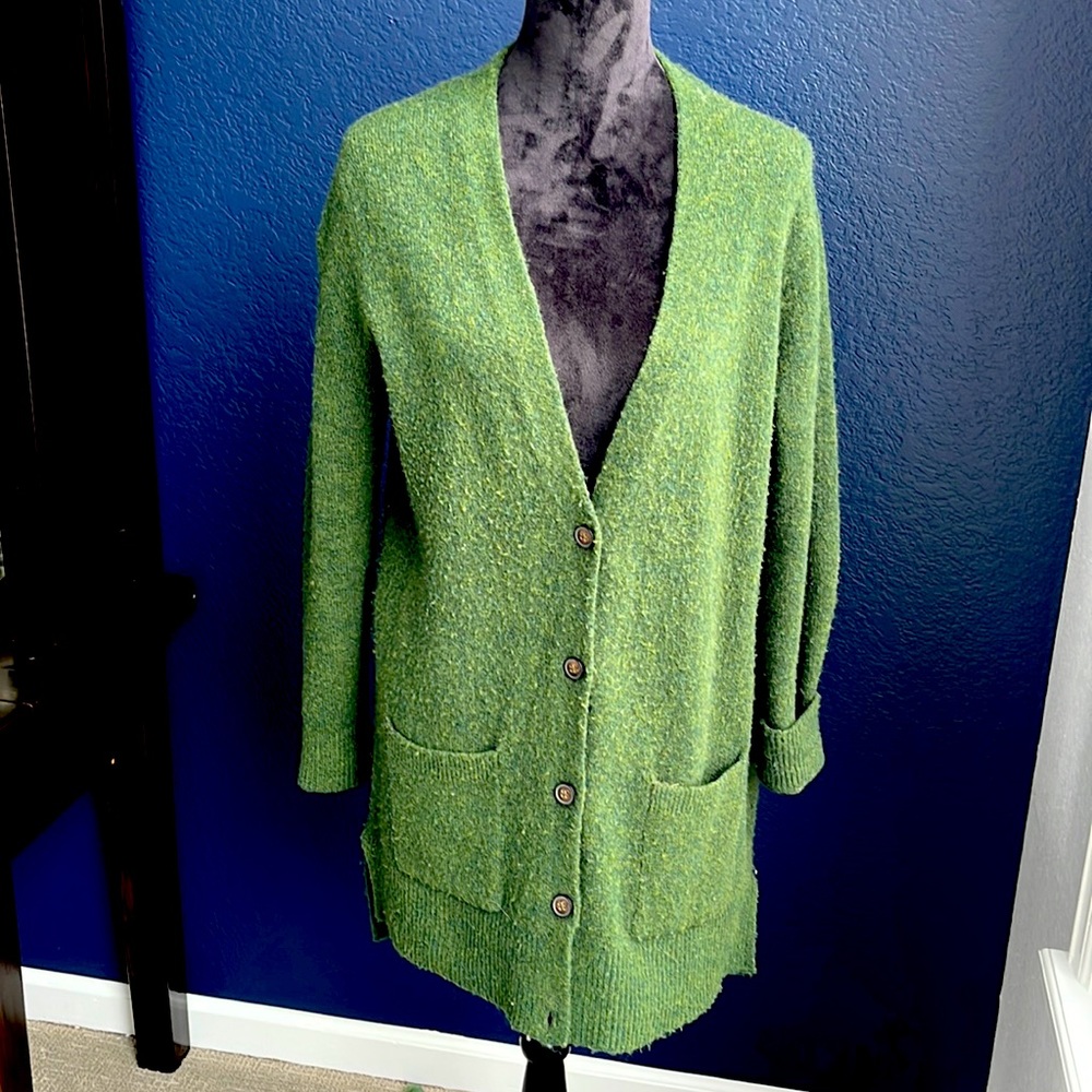 Long green sweater